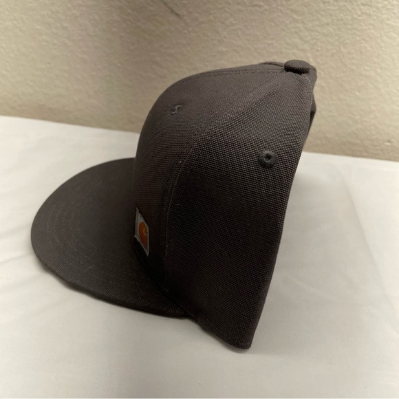 Carhartt hats Firm Duck Flat Brim Mens One Size Gray Snapback 100% Cotton Hiking - Picture 2 of 11
